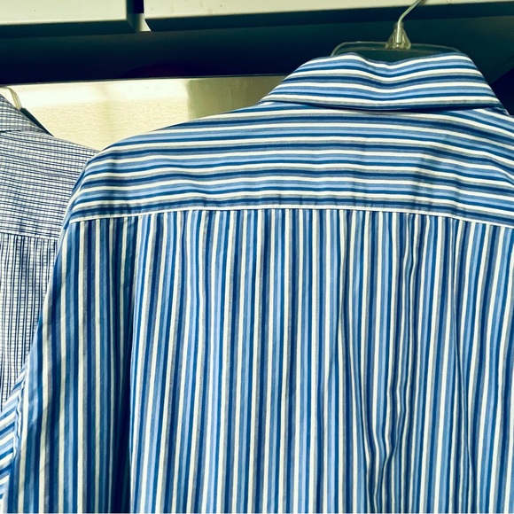 2 Ben Sherman Long Sleeve Button Down Shirts Size XL Blue & White Stripe - Picture 15 of 16